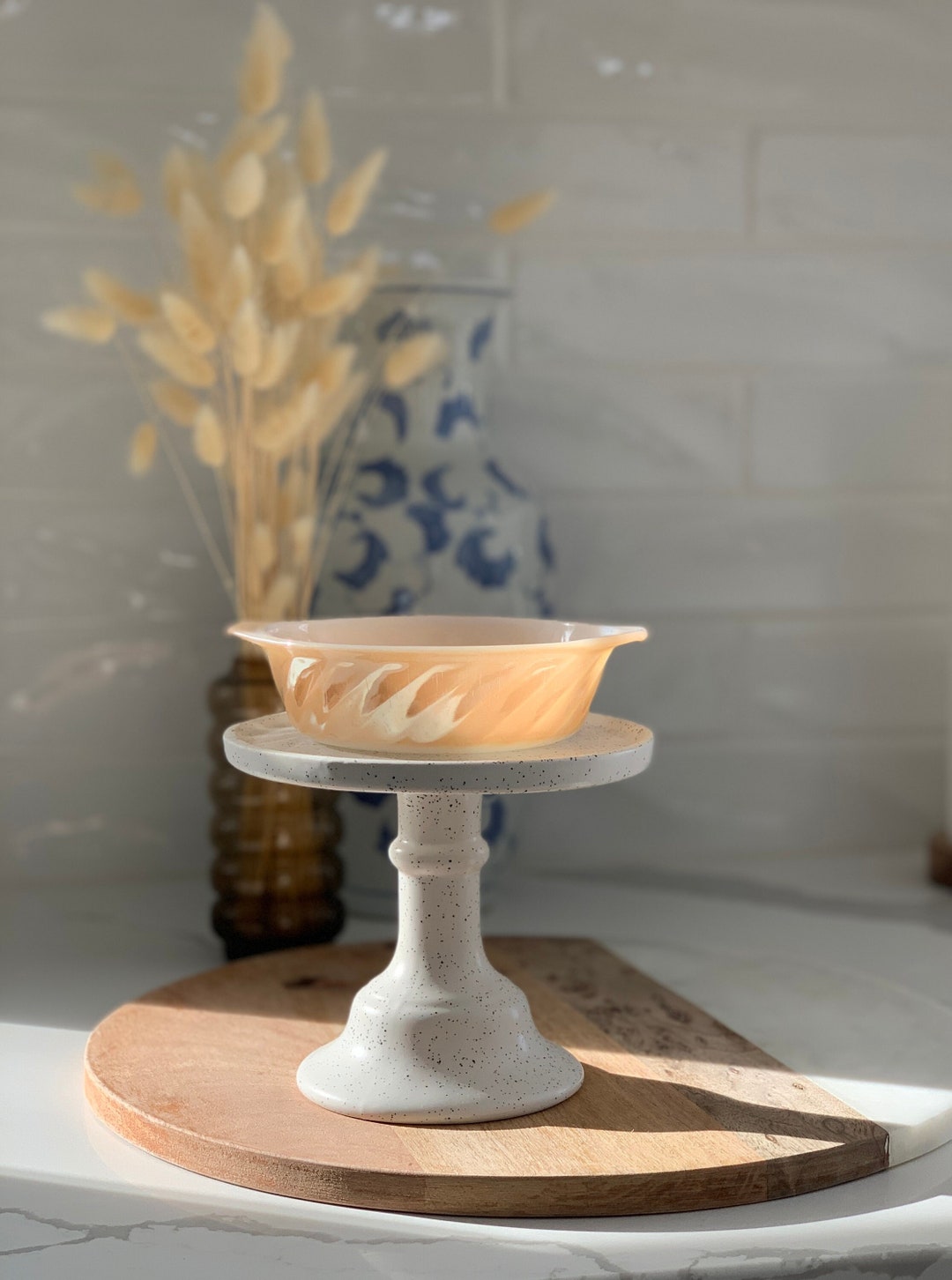 Vintage Fireking Peach Lustre copper Tint Round Ovenware by Anchor