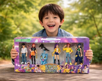 Anime Style K Pop Collectible Dolls, K Pop Demon Hunter Toy Set For Kids, 6 Pcs Demon Hunter Dolls Set, K Pop Action Figures, Gift For Fan.