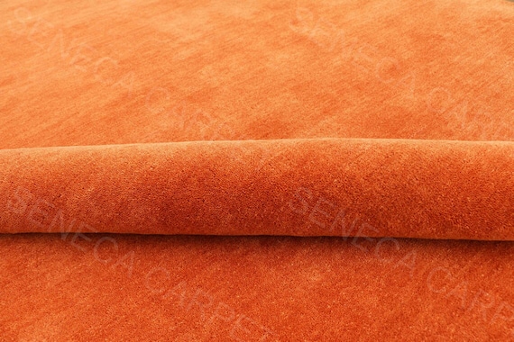 Hand Tufted Rust Rug: Modern Solid Rug, Orange Simple Rug | Minimalist Area Rug, Custom Rug, Luxury Rug, all sizes 8x10, 9x12, 10x14 Ft
