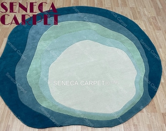 Round Rug | Premium Quality Irregular Shaped Rug for Home Décor, Size 5x5, 6x6, 7x7, 8x8, 10x10 Feet, Bedroom, Living Room, Hall and Kitchen