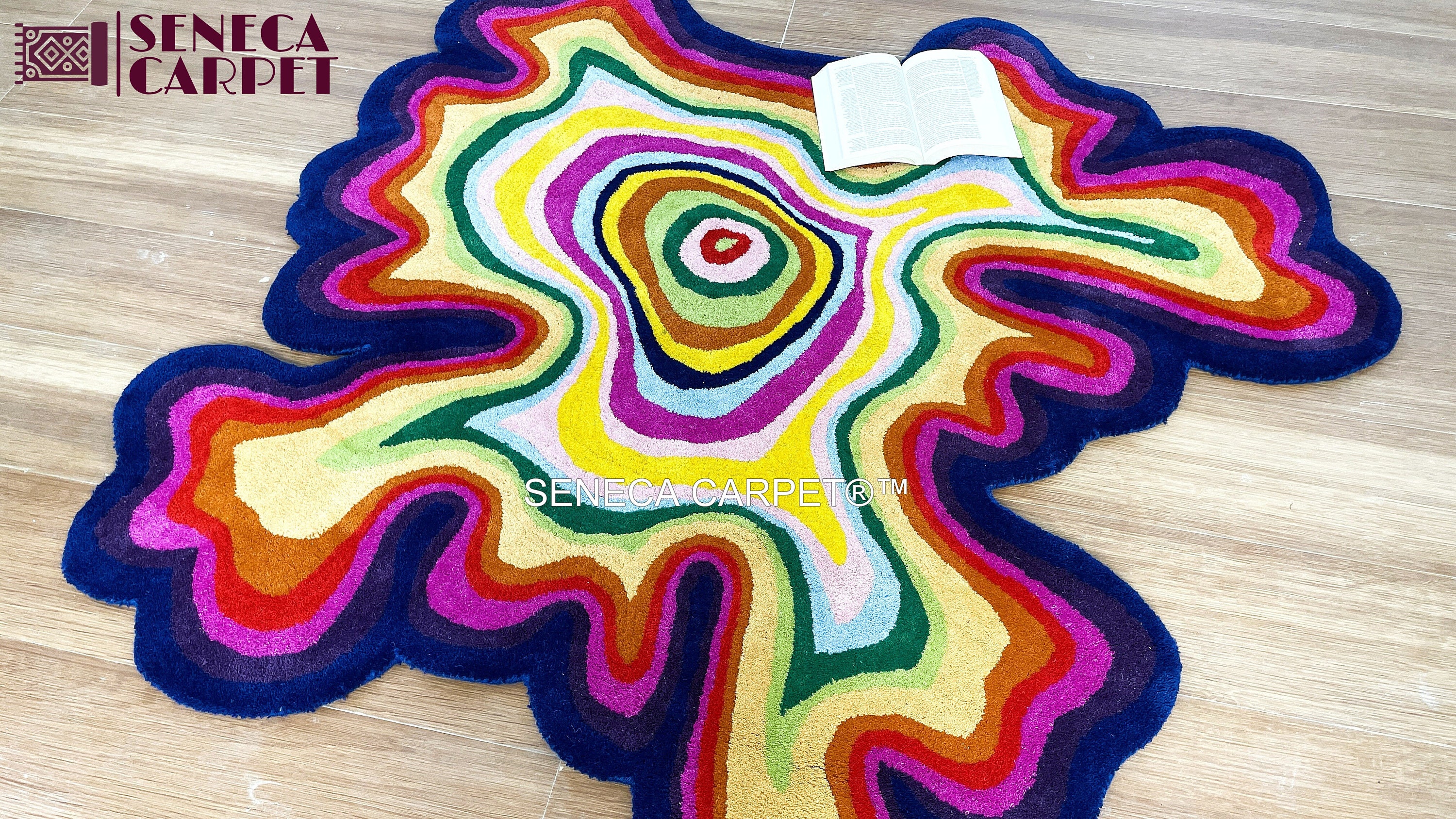Colorful Eyecatching Rug Tufted Multi Color Woolen Rug, Odd Shaped — free download