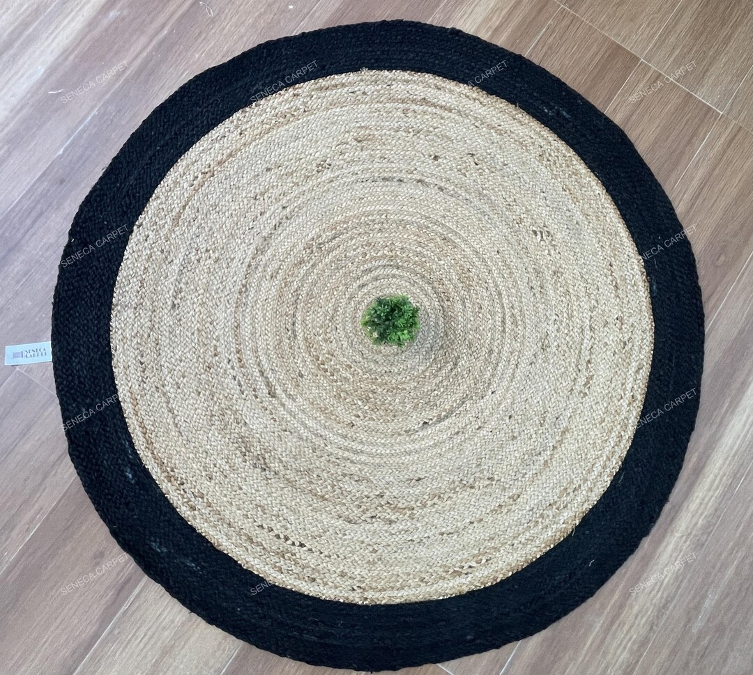Hand Braided Jute Round Area Rug: Rustic Farmhouse Decor - Etsy
