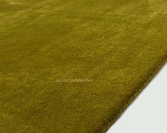 Green Milano Rug | New Zealand wool, Modern Minimalist Scandinavian, Soft Plush carpet for Home decor Bedroom Hallway Living room 8x10 9x12F