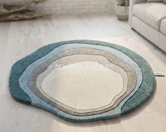 Round Rug | Premium Quality Irregular Shaped Rug for Home Décor, Size 5x5, 6x6, 7x7, 8x8, 10x10 Feet, Bedroom, Living Room, Hall and Kitchen