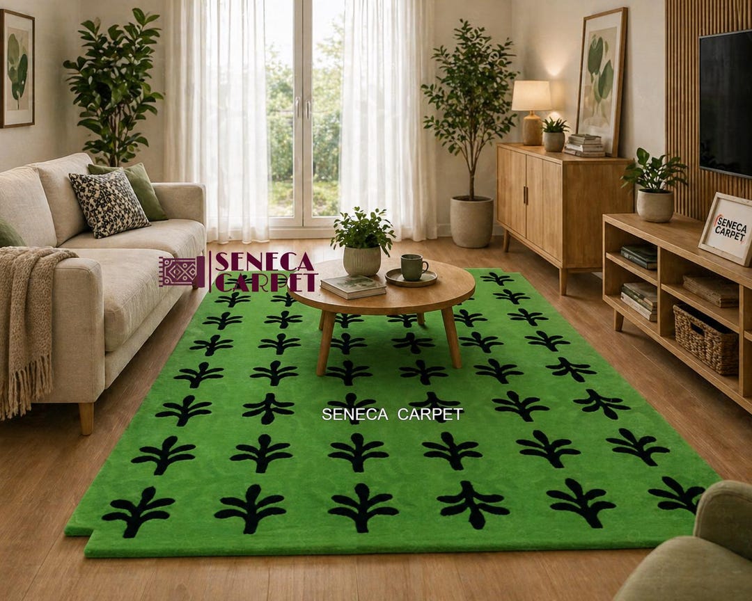 Hand-tufted Wool Area Rug: Modern Kelly Green, 9x12 - Etsy