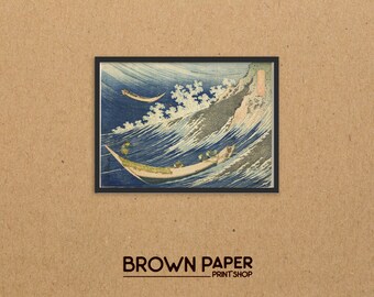 Barcos de pesca en Choshi en Shimosa - Katsushika Hokusai - Elige tu talla