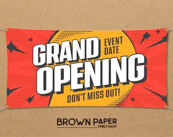 Grand Opening Custom Full Color Banner de vinilo a todo color / Elija su tamaño