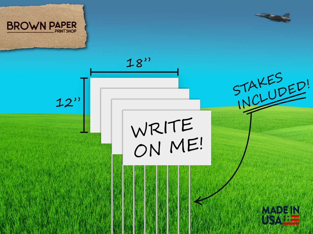 Blank PVC Yard Sign, 12 X 18 DIY Custom Outdoor Plastic Yard Sign for