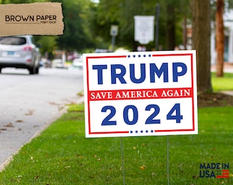 TRUMP Save America Again 2024 - 18 x 24, 12 x 18 - Señal de patio, señal política