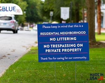 Este es un barrio residencial- 18 x 24, 12 x 18 - Signo de patio, signo político