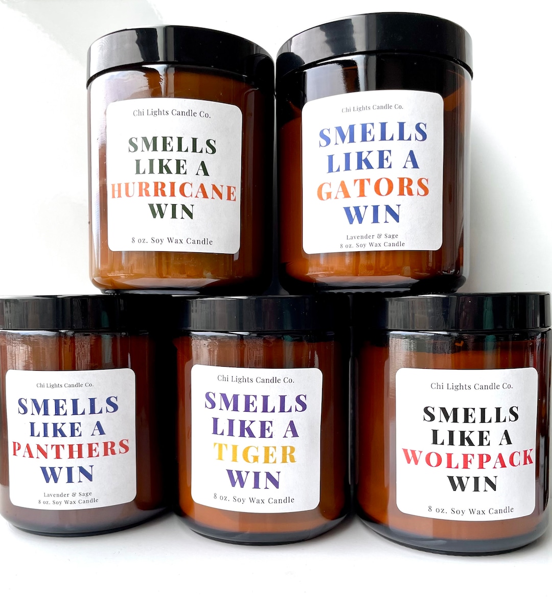 Smells Like a Win Candle, Custom Smells Like Candle, College Sports