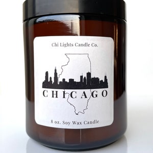 Chicago Skyline Candle, Chicago Candle, Illinois Candle, City Candle, Hometown Candle, Personalized Candle, Chicago Gift, City, Skyline Gift