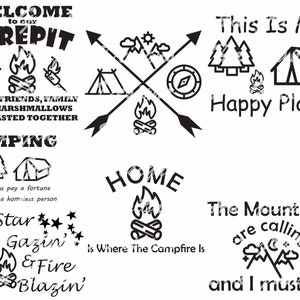 Camping Bundle 2 Instant Download SVG PDF Jpg PNG Digital Download