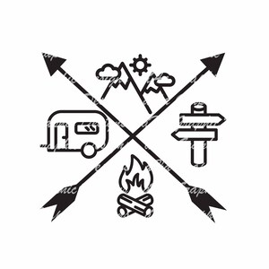 Camping Direction Camper Instant Download SVG PDF Jpg PNG Digital Download