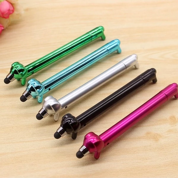 Novelty Dog Ballpoint Pen with Stylus, Puppy Pen, Novelty Stylus for Electronics