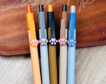 Cute Cat Gel Pen, Set of Five Kitty Pens, Purrfect Cat Lover Gift, Cat Pen