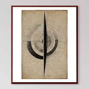 Kandinsky Inspired Abstract Art Print, Geometric Wall Decor (Digital Download)