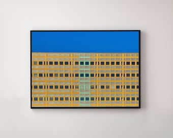 Abstract Architecture Print, Building Facade Wall Art (Digital Download)