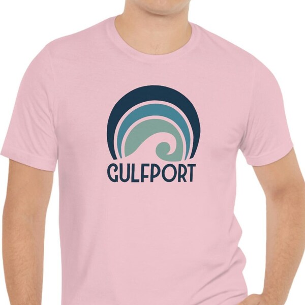 Gulfport Shirt. Florida Beach Apparel. Modern Wave Design T-Shirt. Retro Tee. FL Gulf Coast Native. Coastal Vacation Gift. Golf.