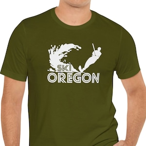 Oregon Water Skiing T-Shirt. Northwest Waterskiing Shirt. PNW Boating Apparel. PDX Wakeboarding Gear. Unique Lake Life Gift.