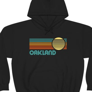 Oakland Hoodie. Bay Area Sun Hooded Sweatshirt. California Stripe Shirt. Winter Sports Apparel. Retro City Tee. CA Hoody. Hometown.
