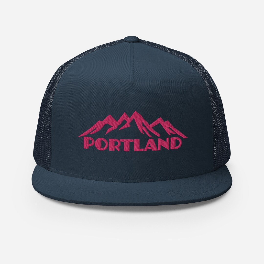 Portland Mountains Trucker Hat. Mountain Baseball Cap. PDX Rip City