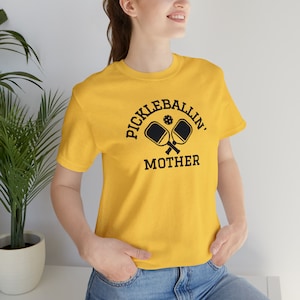 Pickleballin&#39; Mother T-Shirt. Mama Pickleball Lover Shirt. Pickleballer Gift Apparel. Pickle Ball Baller Tee. Sports Nut.