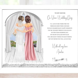 Impression encadrée de poèmes du jour de votre mariage, souvenir de mariage personnalisé, cadeau de mariage, cadeau de mariage pour la mariée