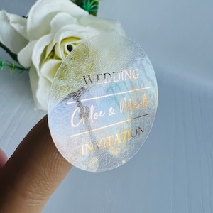 Foiled wedding stickers, Personalised wedding stickers, Wedding favour stickers, Foiled transparent stickers