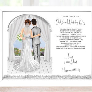 Impression encadrée de poèmes du jour de votre mariage à ma fille, du père à la mariée, souvenir de mariage personnalisé
