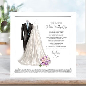 Impression encadrée « L'amour de ma mère », cadeau de mariage pour la mariée, souvenir de mariage à ma fille le jour de votre mariage