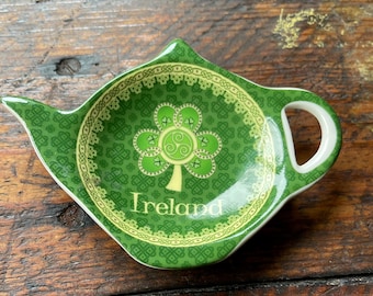 Shamrock tea bag holder, Ireland.