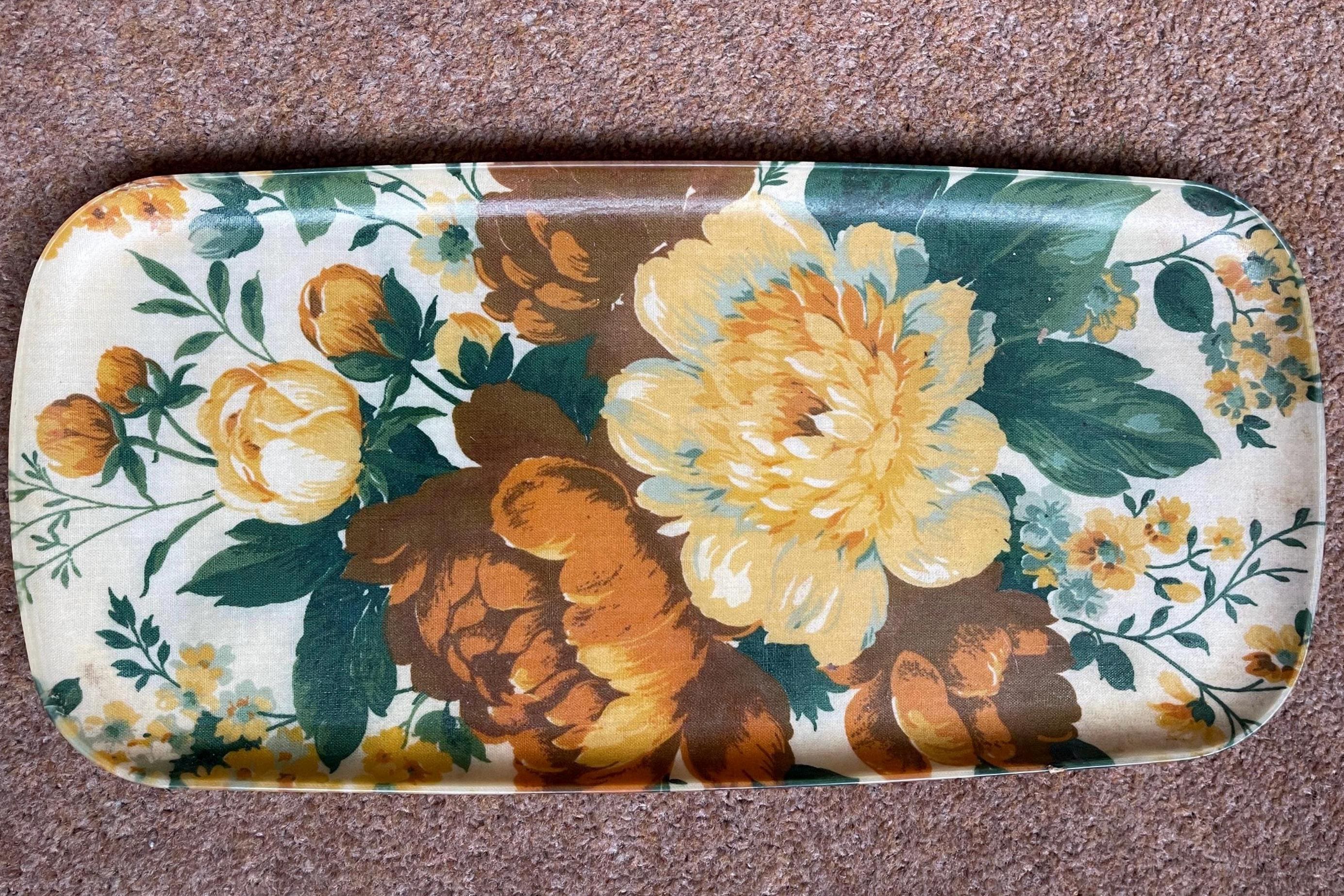 レトロ◆KESWICK TRAYS◆グラスファイバー◆薔薇◆特大トレイ◆イギリス レトロ◇KESWICK TRAYS◇グラスファイバー◇薔薇◇特大トレイ◇イ