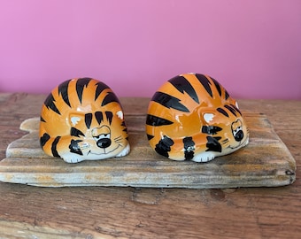 TIGER SALT PEPPER Pfefferstreuer ~ Vintage Geschirr ~ Schrulliges House Warming Geschenk