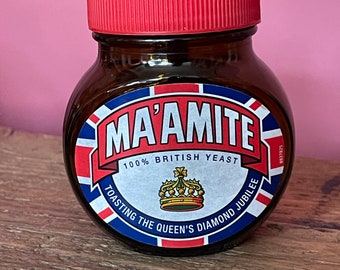 MARMITE JAR ~ Ma'amite Queen's Diamond Jubilee Glas in limitierter Auflage mit dem ikonischen Design. 2012