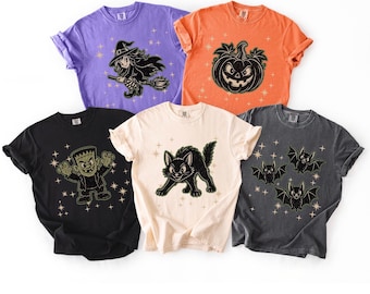 Retro Halloween T-shirt, Group Halloween T-shirts, Group Halloween Costume Shirts