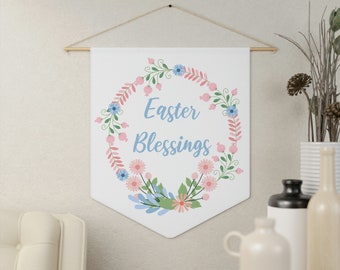 Easter Blessings Pennant spring floral decoration