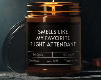 Smells Like My Favorite Flight Attendant Candle | Flight Attendant Gift, Flight Attendant Christmas Gift, Aviation grad gift