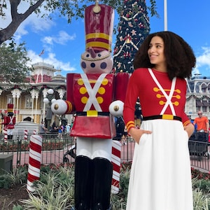 Sehr fröhliche Weihnachtsfeier, Spielzeugsoldat Kleid, Nussknacker Kleid, Damen Urlaub Langarm Midikleid