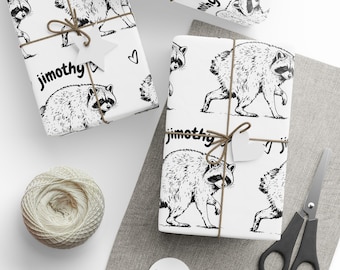 Jimothy Gift Wrapping Paper | Jimothy Raccoon Wrapping Paper