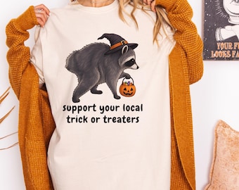 Jimothy The Raccoon Meme Shirt, Viral Raccoon Shirt | Halloween Raccoon Shirt, Support your local trick or treaters