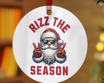 Rizz The Season, Rizz em ornament, teen boy gift, Rizzler, Rizz ornament, teen slang, teen lingo, funny Santa Ornaments, Rizz em, rizzmas