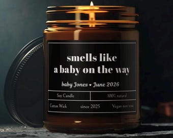 Smells Like A Baby On The Way candle | Pregnancy congrats candle, Pregnancy Announcement Candle, Pregnancy Reveal