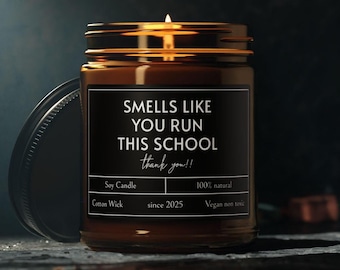 School Secretary Gift Candle, Smells Like You Run This School Candle | Secretary Day Gift, Principal Candle, Administrator Gifts