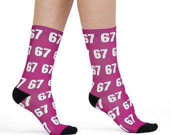67 Calzini / Calzini divertenti per adolescenti / Regalo per ragazze adolescenti / Calzini Six Seven, Regali divertenti per adolescenti, Calzini di Natale per adolescenti, Regalo scherzoso, Calzini originali