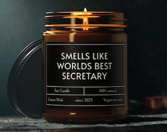 Candela profumata "Smooth Like the World's Best Secretary Candle" - Regalo per la Giornata dei Professionisti Amministrativi 2026
