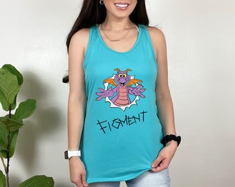 Figment tank top, epcot figment tank top, figment womens racer back tank, epcot tank top, Womens Ideal Racerback Tank, purple figment