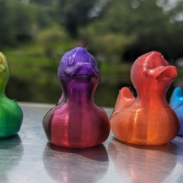 3D Printed Rainbow Ducks - Jeep / Mini Cooper Ducks