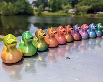 3D Printed Rainbow Cruise Ducks - Pack of 10