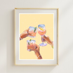 Cheers! Bar Cart Art Digital Print